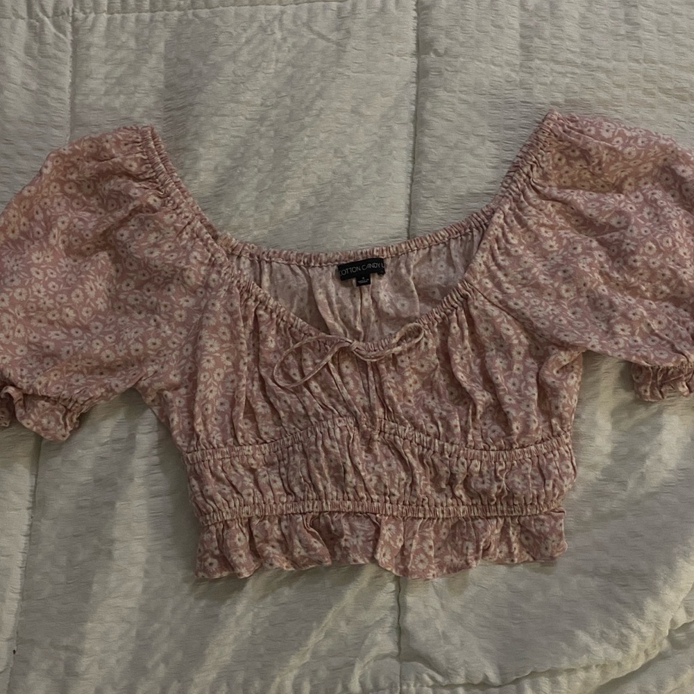 Urban Outfitters Pink Floral Crop Top